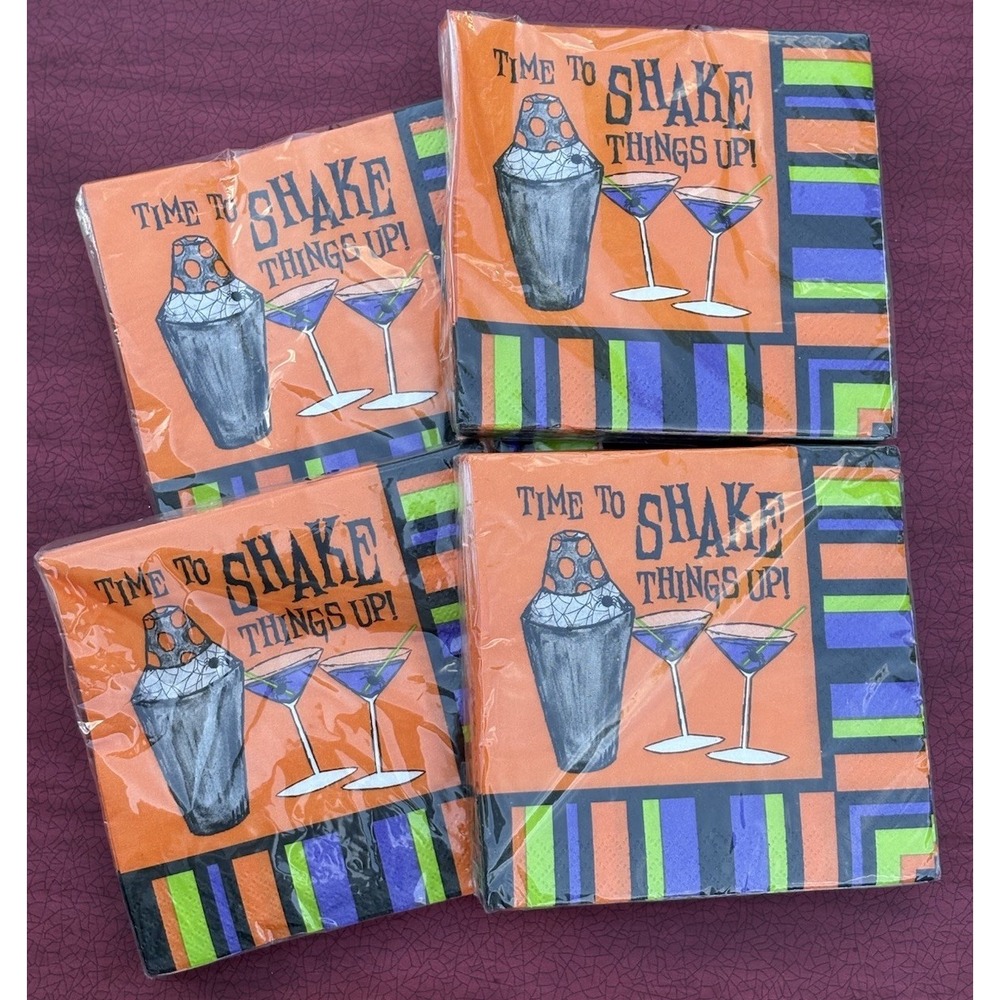 Unique Halloween Cocktail Napkins 4 Pks Shake Things Up Creepy 64ct 15633
